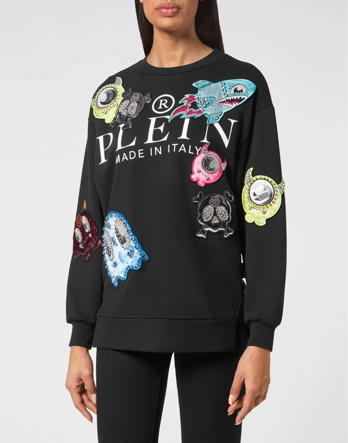 Roundneck Pullover Monsters with Crystals, цвет: Мультиколор