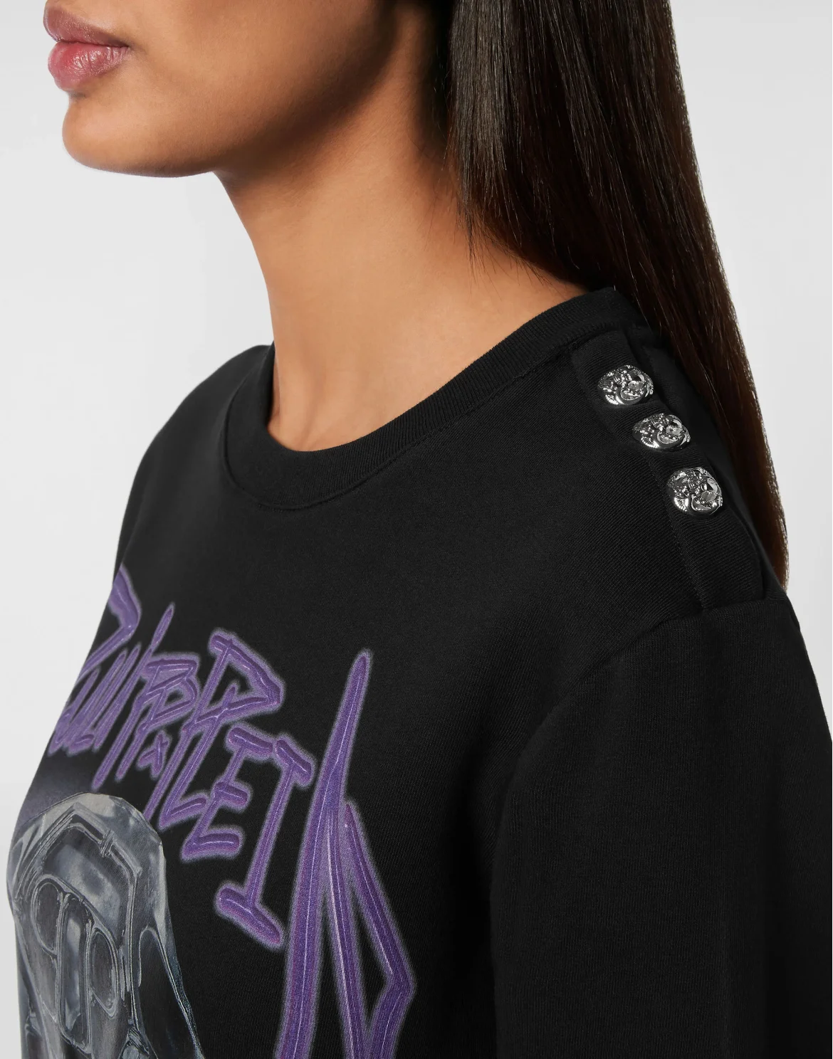 Sweatshirt Roundneck Oversize Skull, цвет: Черный