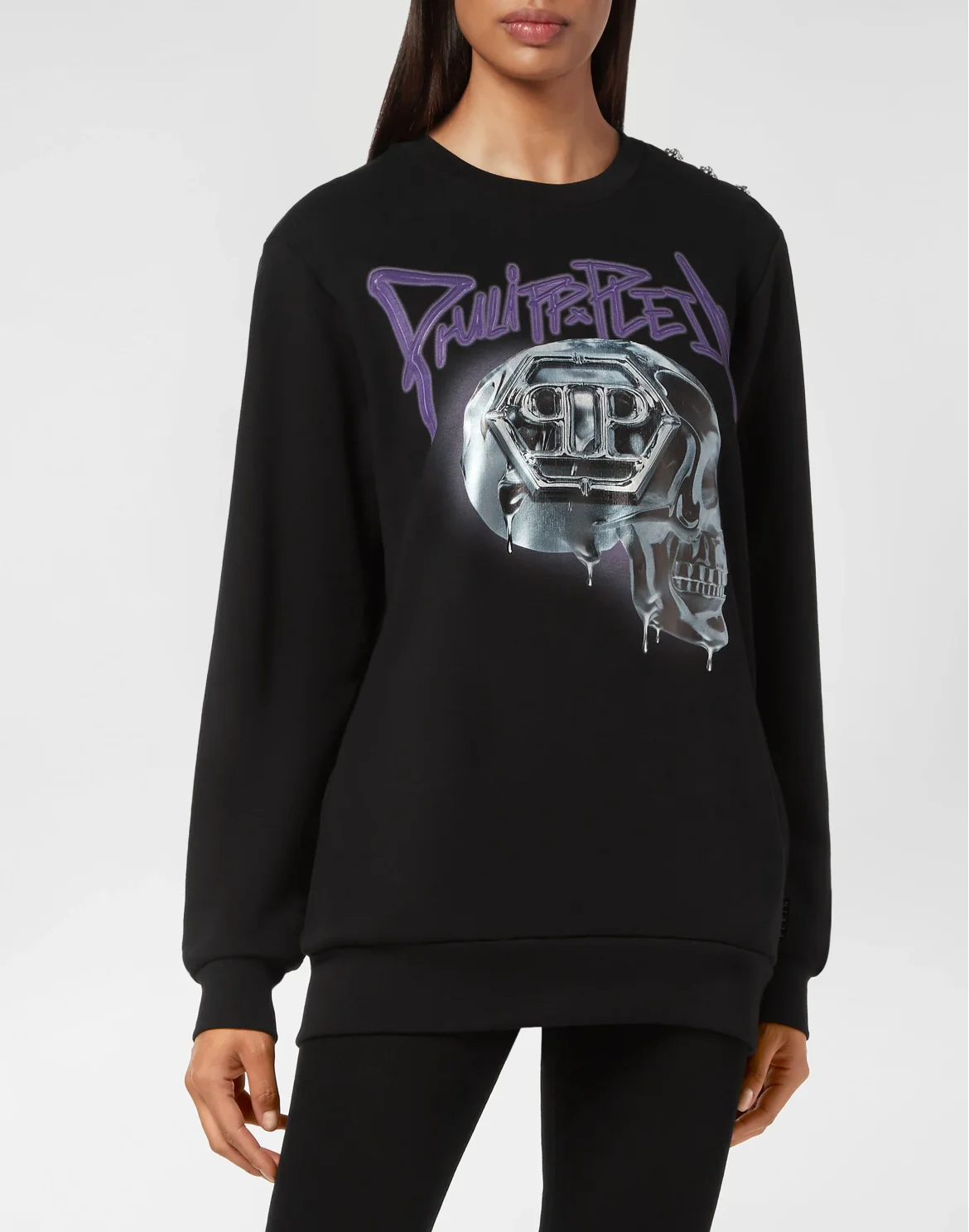 Sweatshirt Roundneck Oversize Skull, цвет: Черный