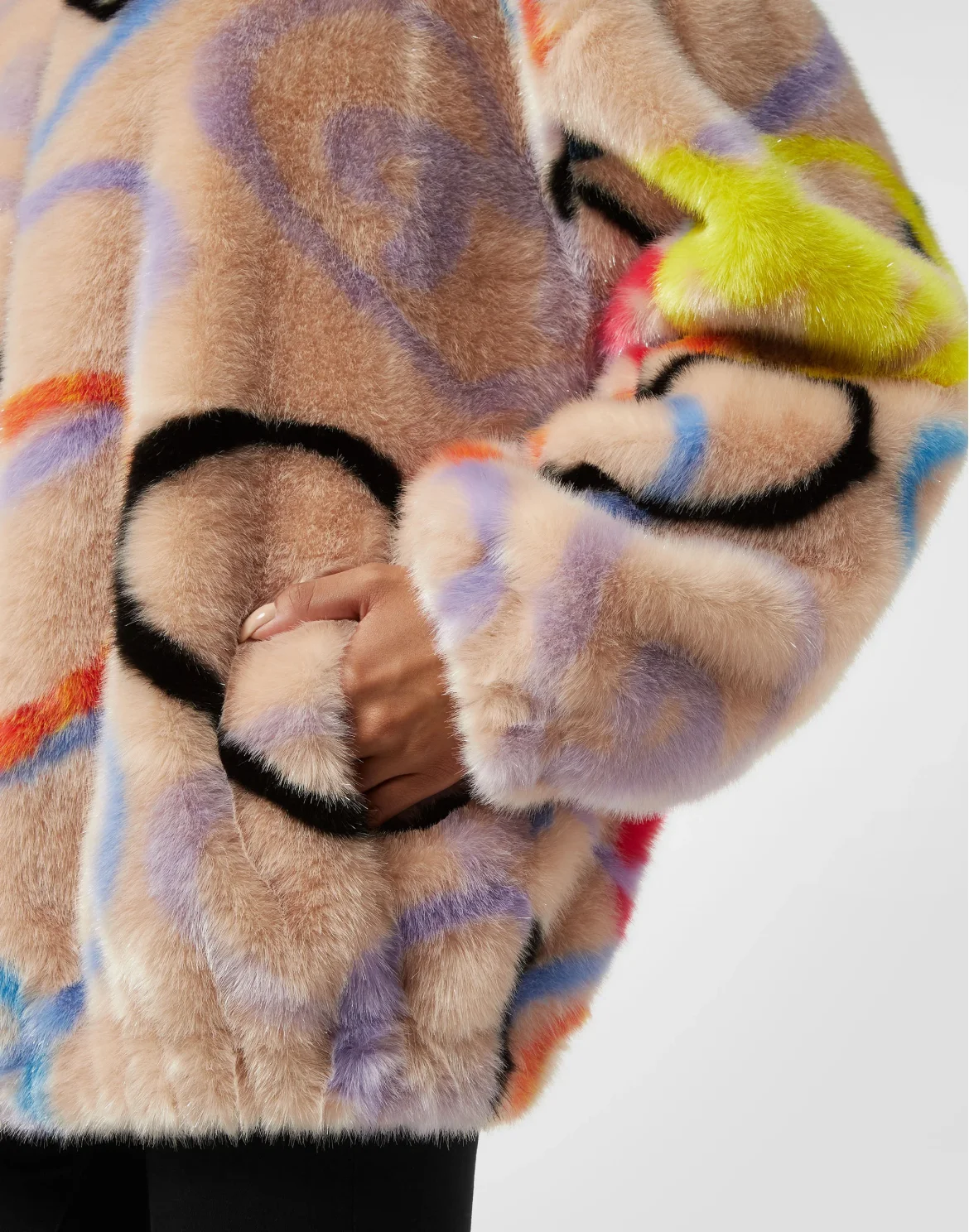 Eco Fur Jacket Heart, цвет: Мультиколор