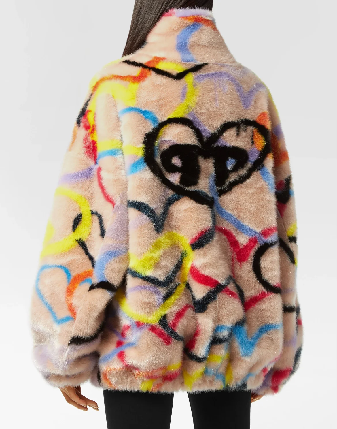 Eco Fur Jacket Heart, цвет: Мультиколор
