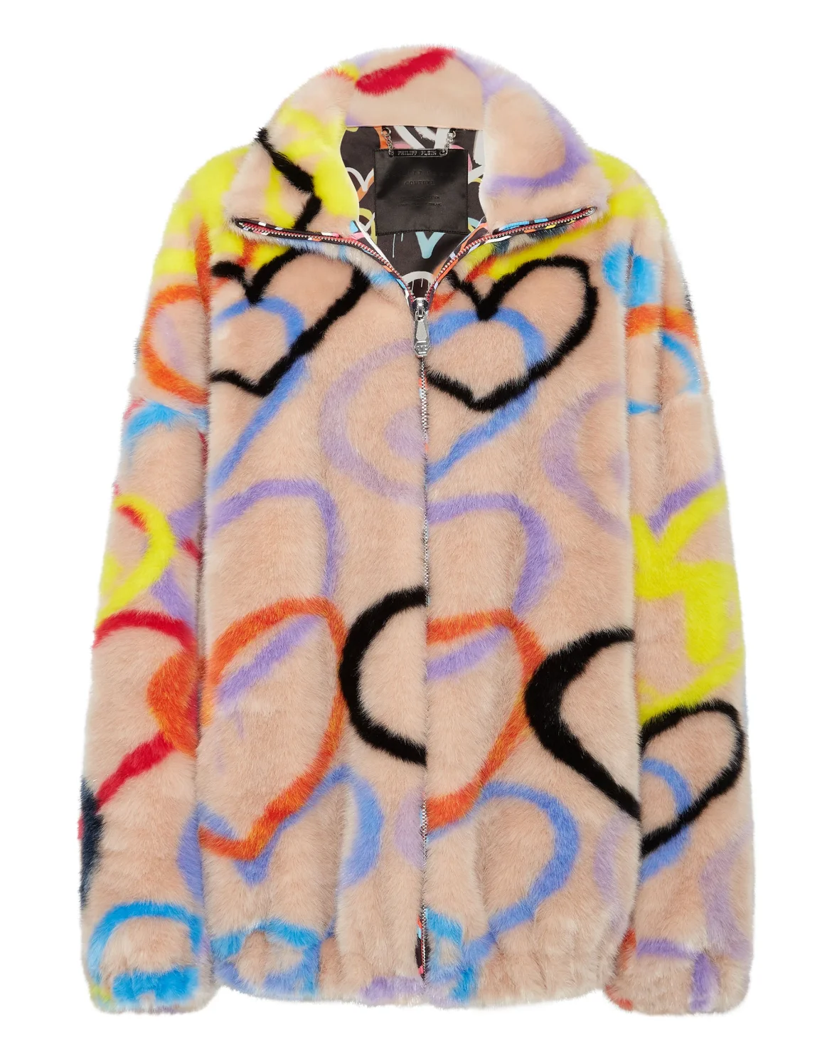 Eco Fur Jacket Heart, цвет: Мультиколор