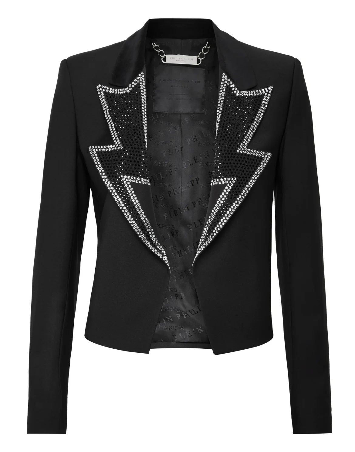 Crop Blazer with Crystals, цвет: Черный