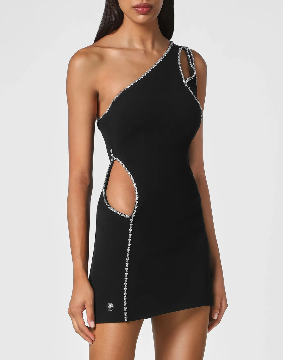 Mini Dress with Crystals, цвет: Черный