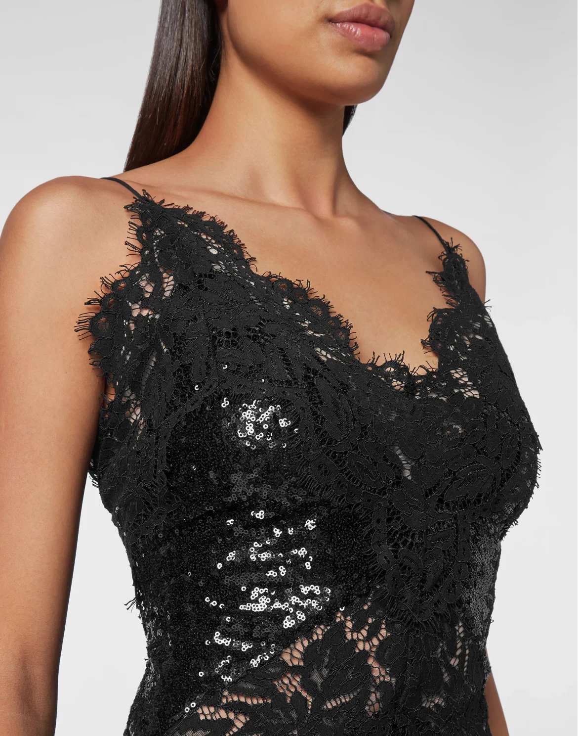 Long Dress with Crystals, цвет: Черный