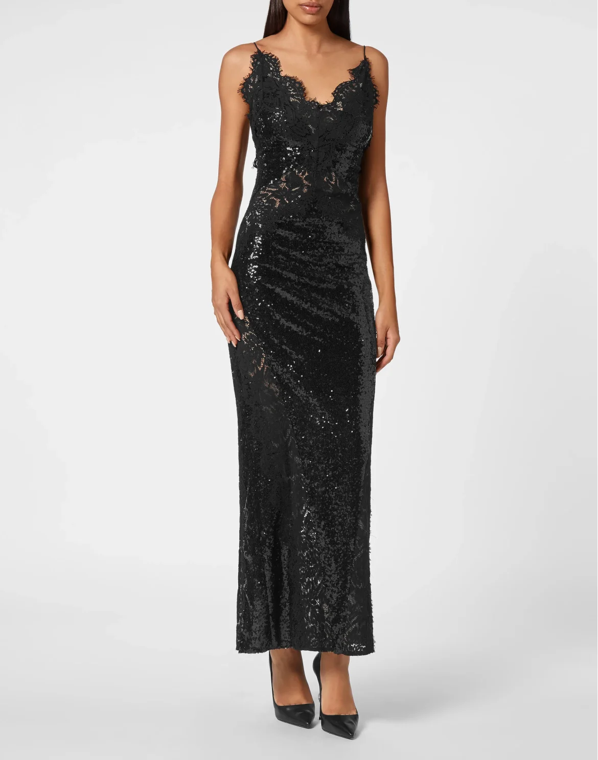 Long Dress with Crystals, цвет: Черный