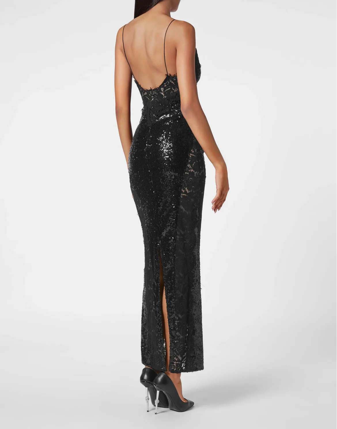Long Dress with Crystals, цвет: Черный