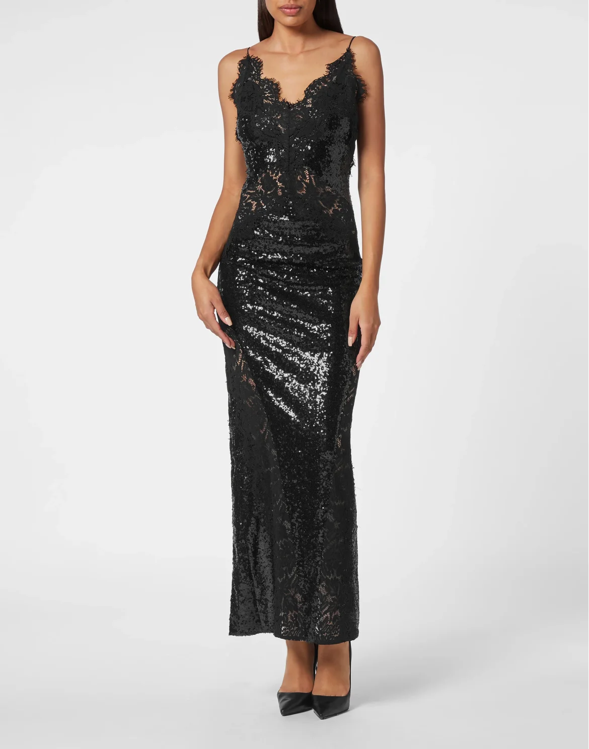 Long Dress with Crystals, цвет: Черный