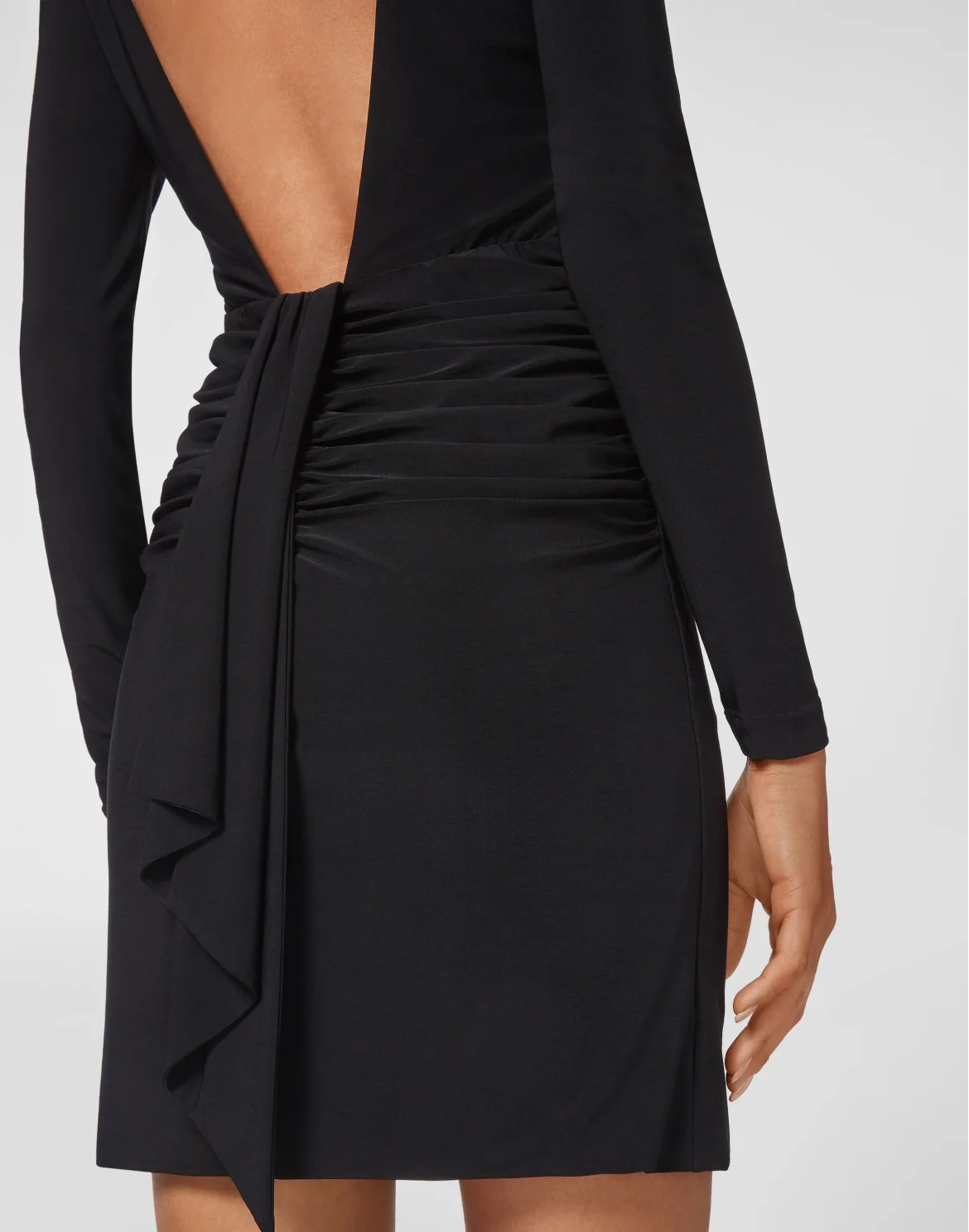 Draped Mini Dress with Crystals, цвет: Серый