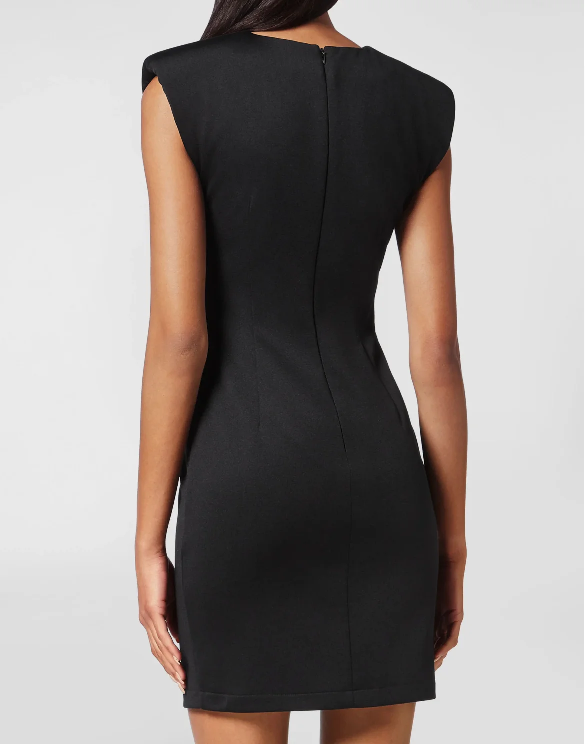 T-shirt Dress Padded Shoulders Plein Empire, цвет: Черный
