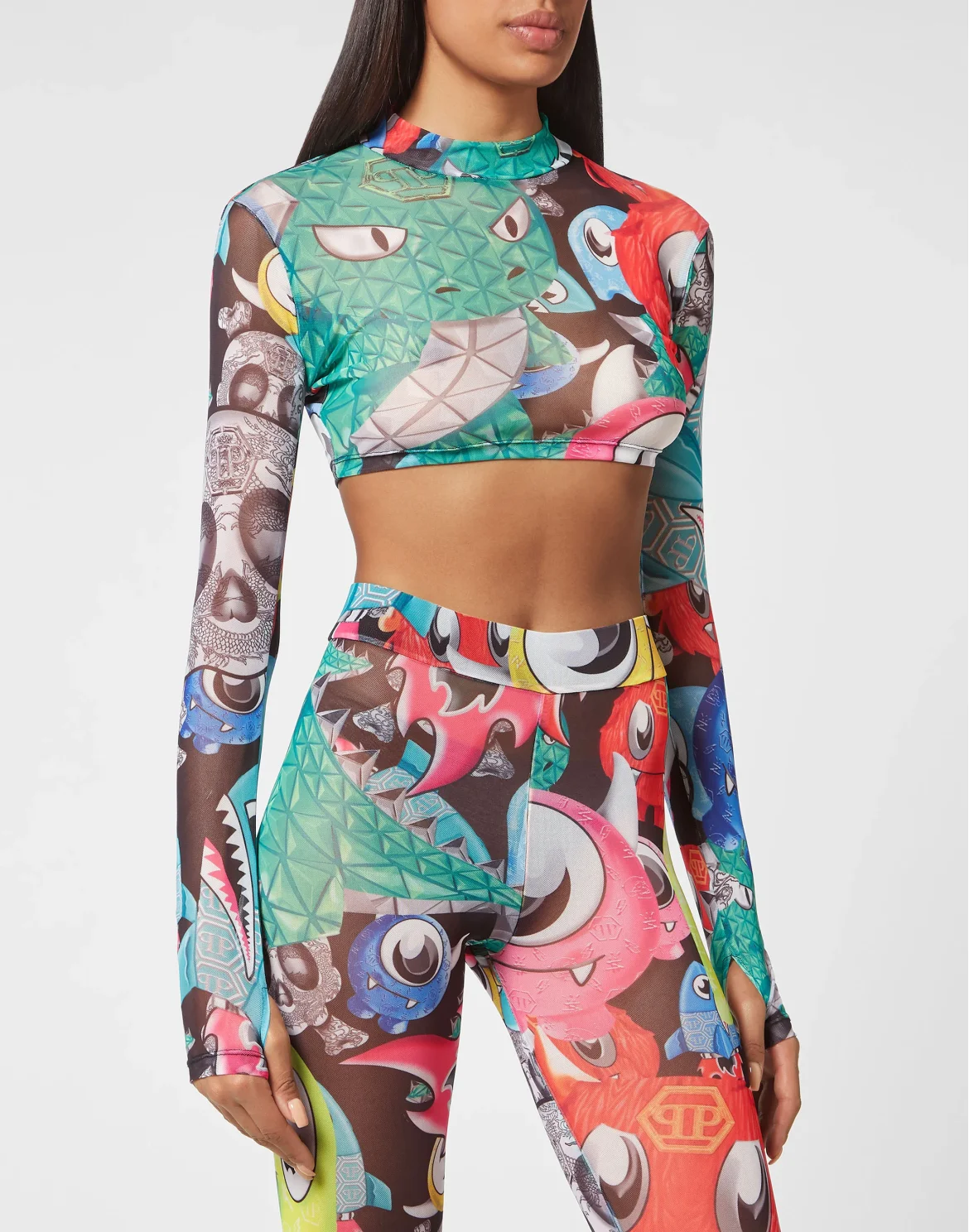 T-shirt Round Neck LS Monsters, цвет: Мультиколор