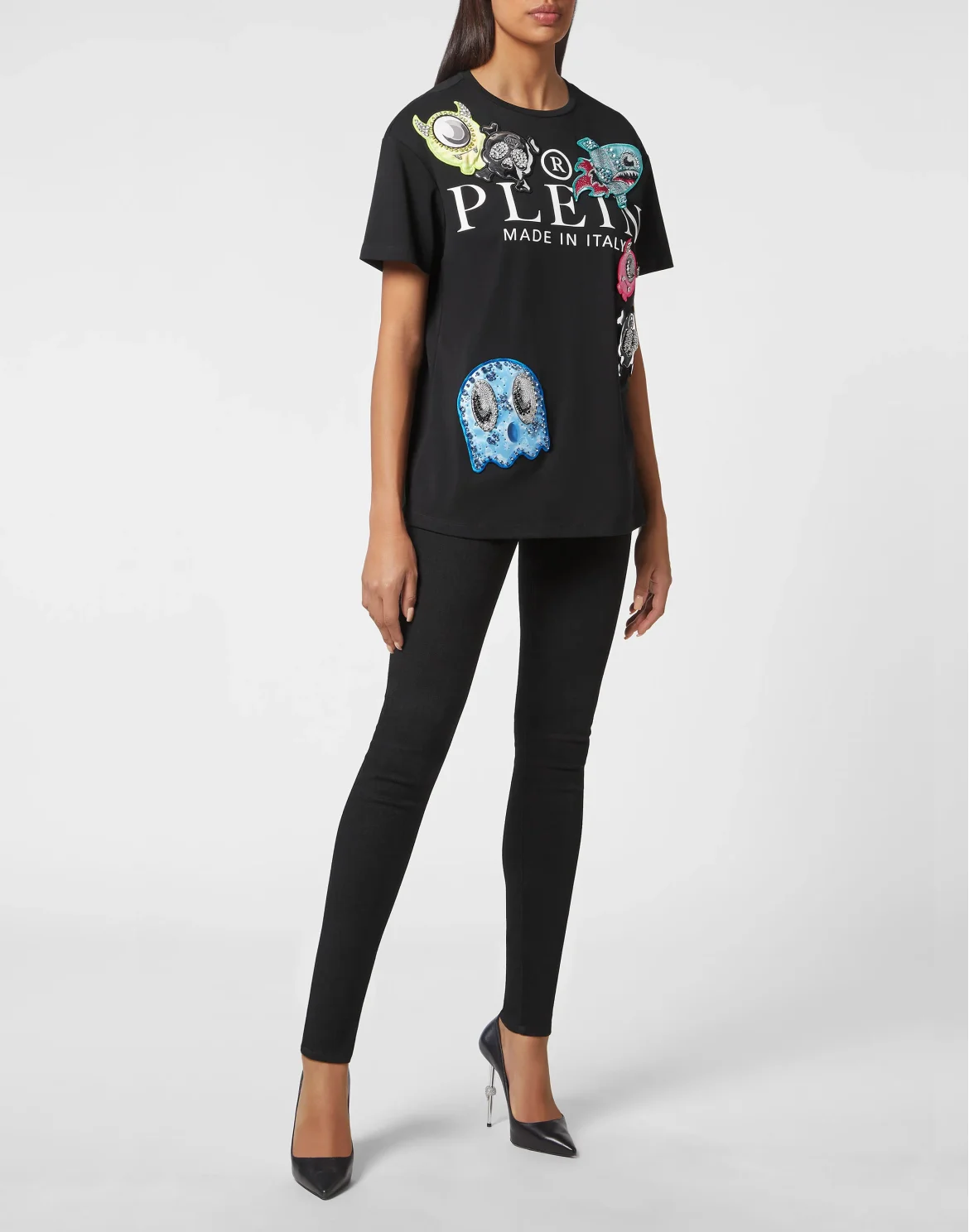 T-shirt Round Neck Man fit Monsters with Crystals, цвет: Мультиколор