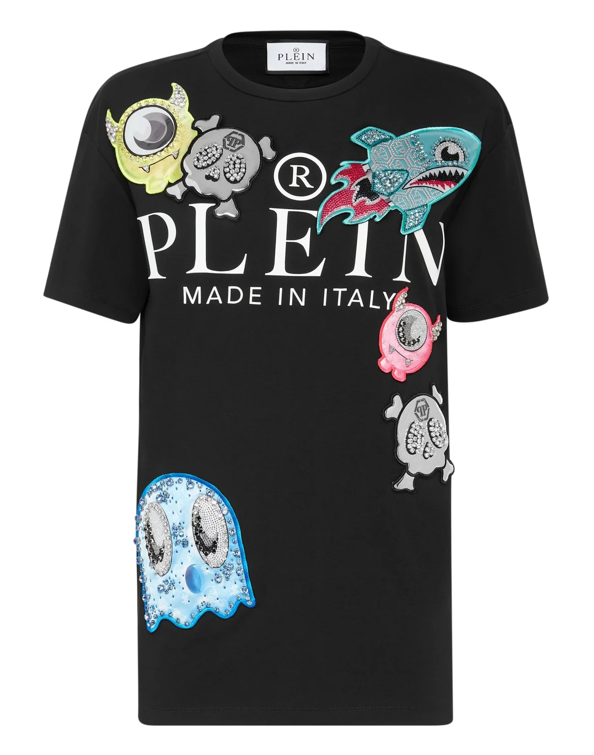 T-shirt Round Neck Man fit Monsters with Crystals, цвет: Мультиколор