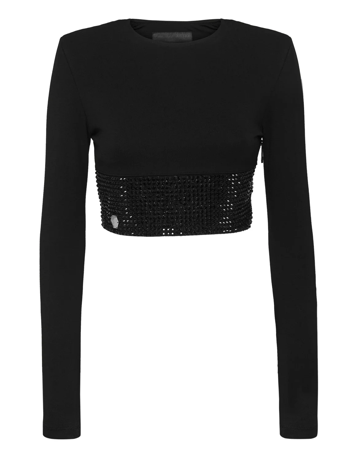 Longsleeve Top with Crystals, цвет: Черный