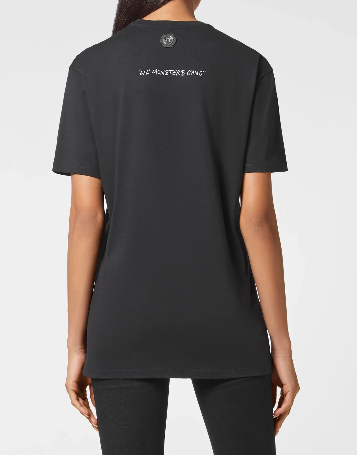 T-shirt Round Neck SS Man Fit Monsters with Crystals, цвет: Черный