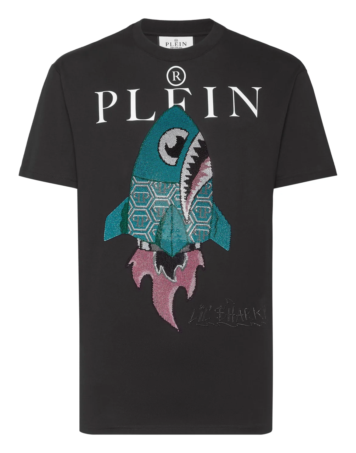 T-shirt Round Neck SS Man Fit Monsters with Crystals, цвет: Черный