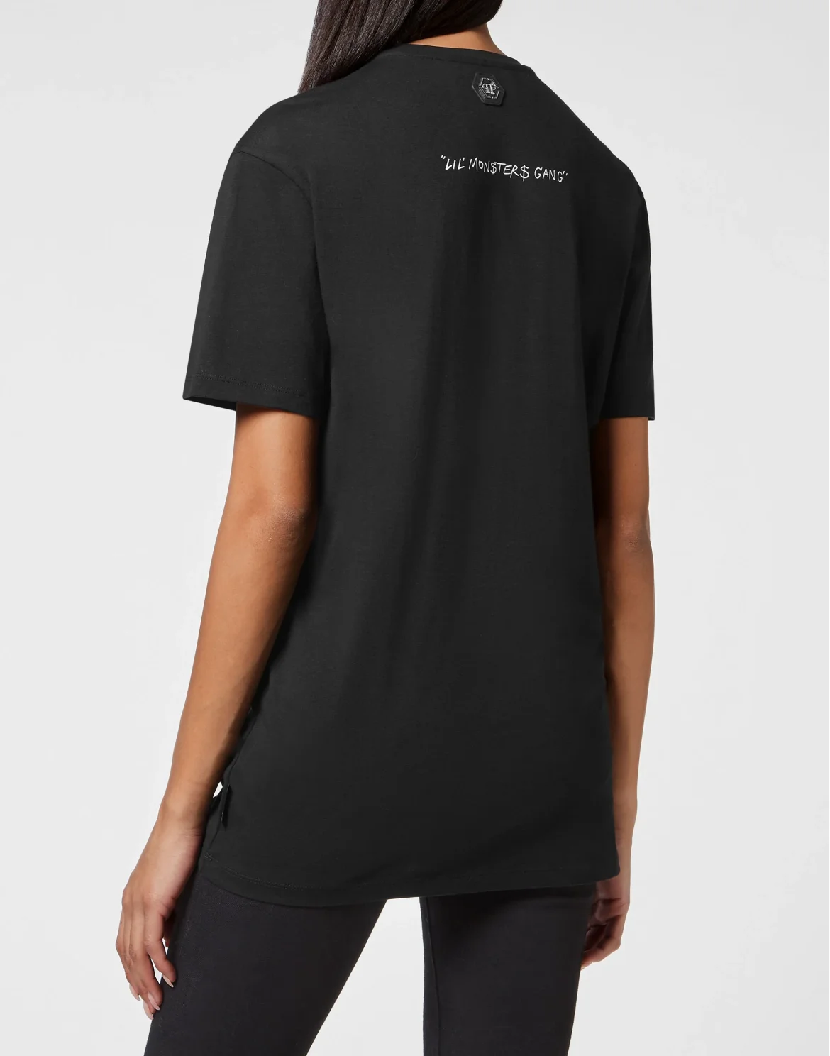T-shirt Round Neck SS Man Fit Monsters with Crystals, цвет: Черный