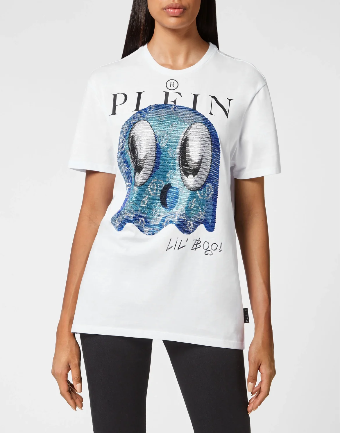 T-shirt Round Neck SS Man Fit Monsters with Crystals, цвет: Белый
