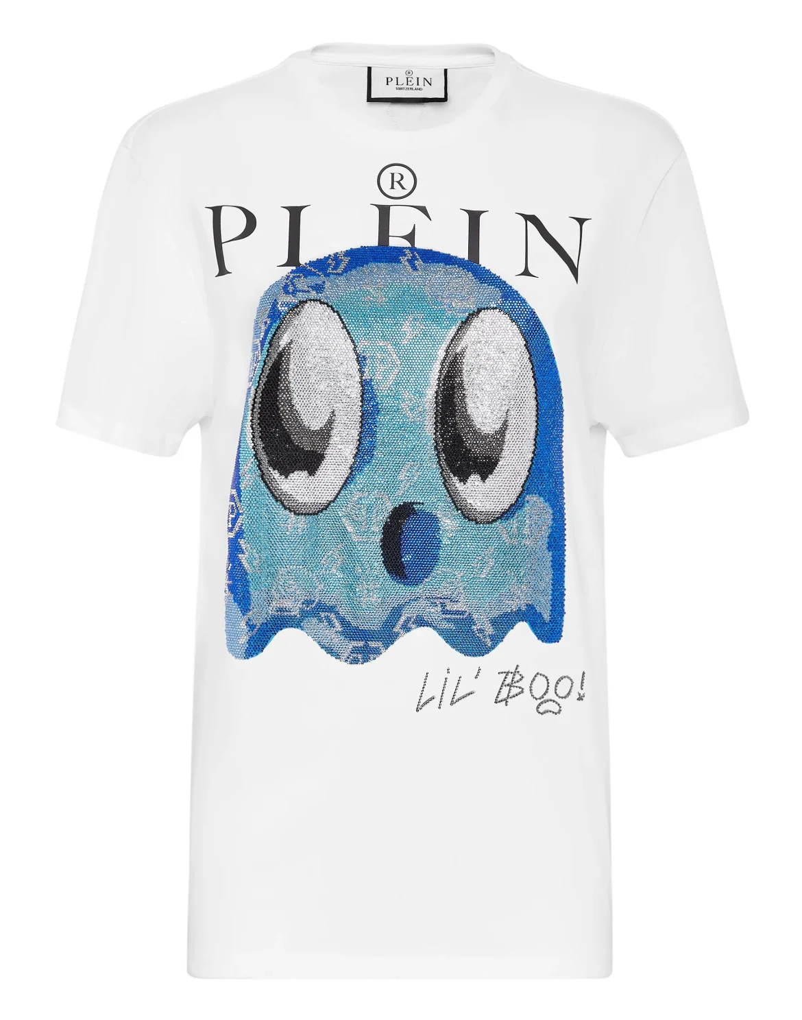 T-shirt Round Neck SS Man Fit Monsters with Crystals, цвет: Белый