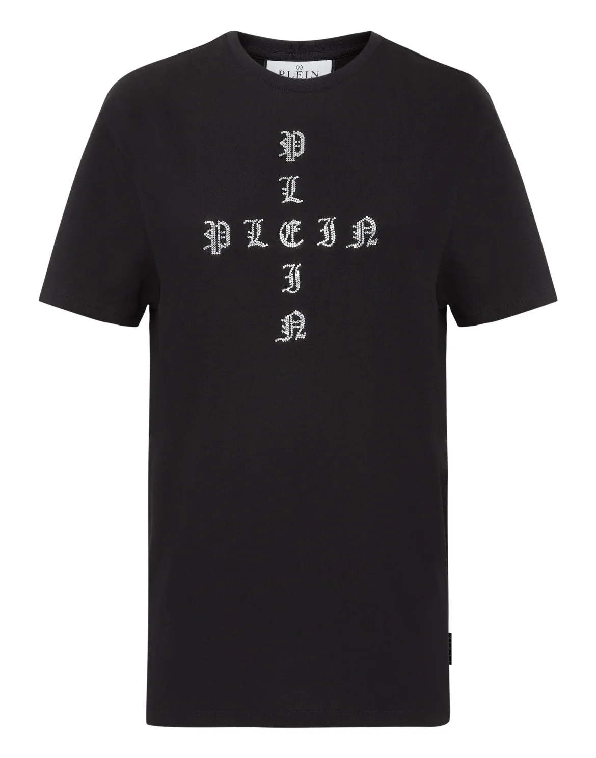T-shirt Round Neck SS Man Fit Gothic Plein with Crystals, цвет: Черный