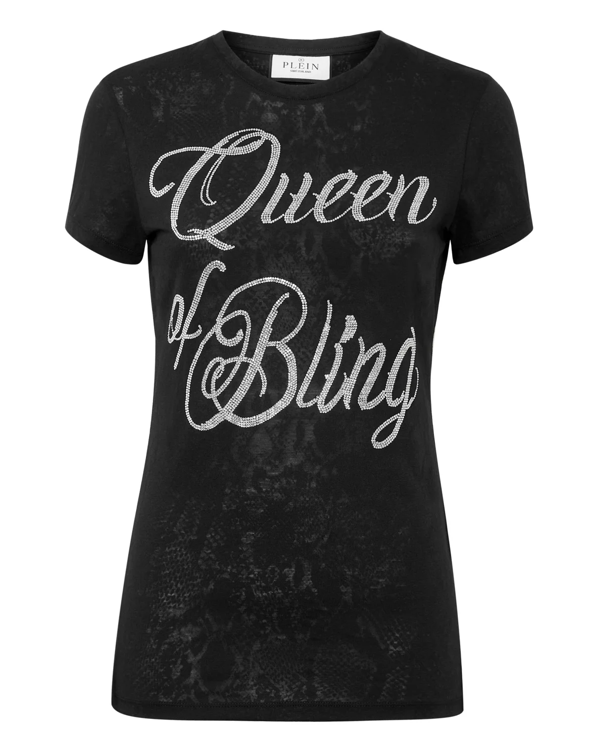 T-shirt Round Neck SS Sexy Pure Fit with Crystals, цвет: Черный