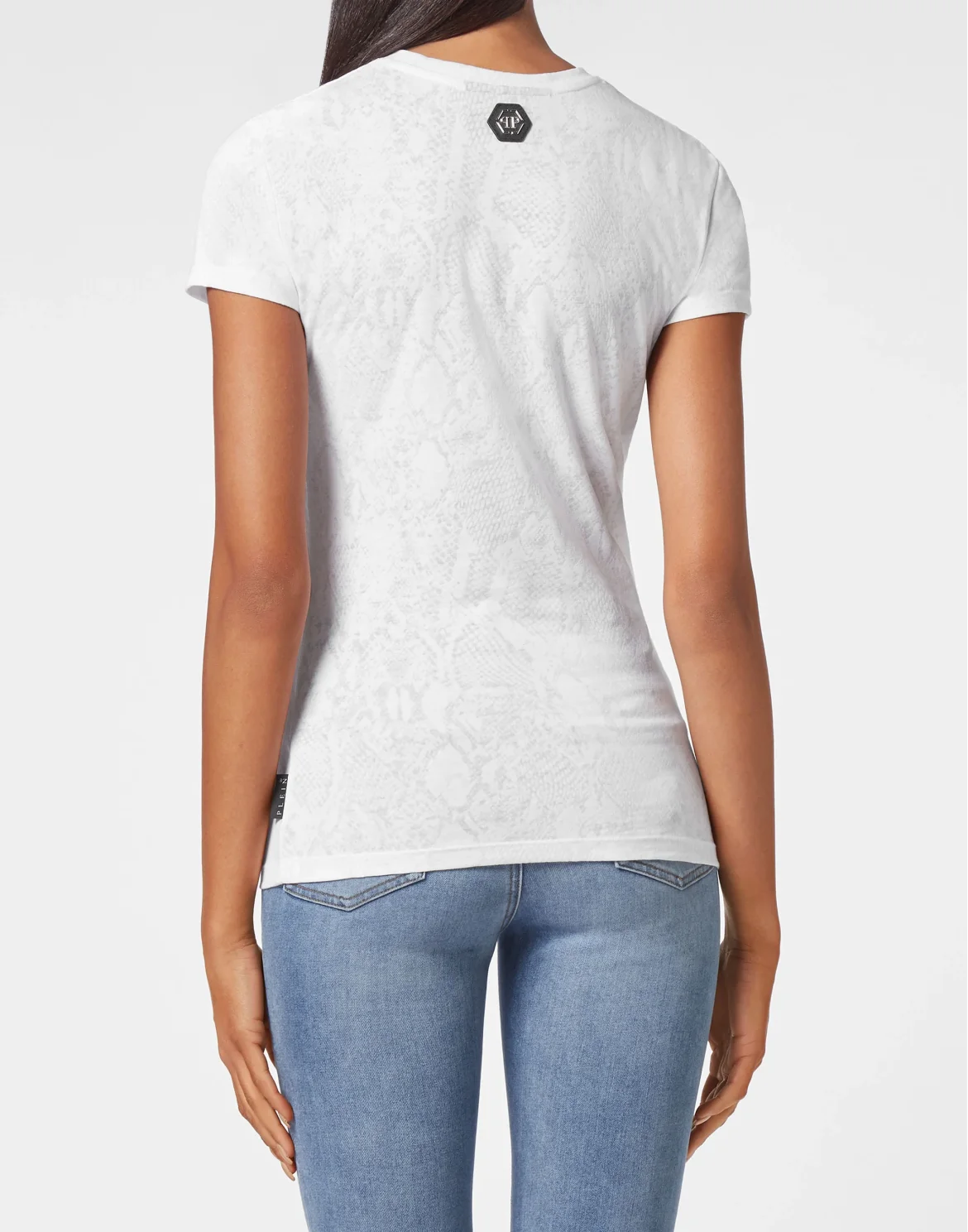 T-shirt Round Neck SS Sexy Pure Fit with Crystals, цвет: Белый
