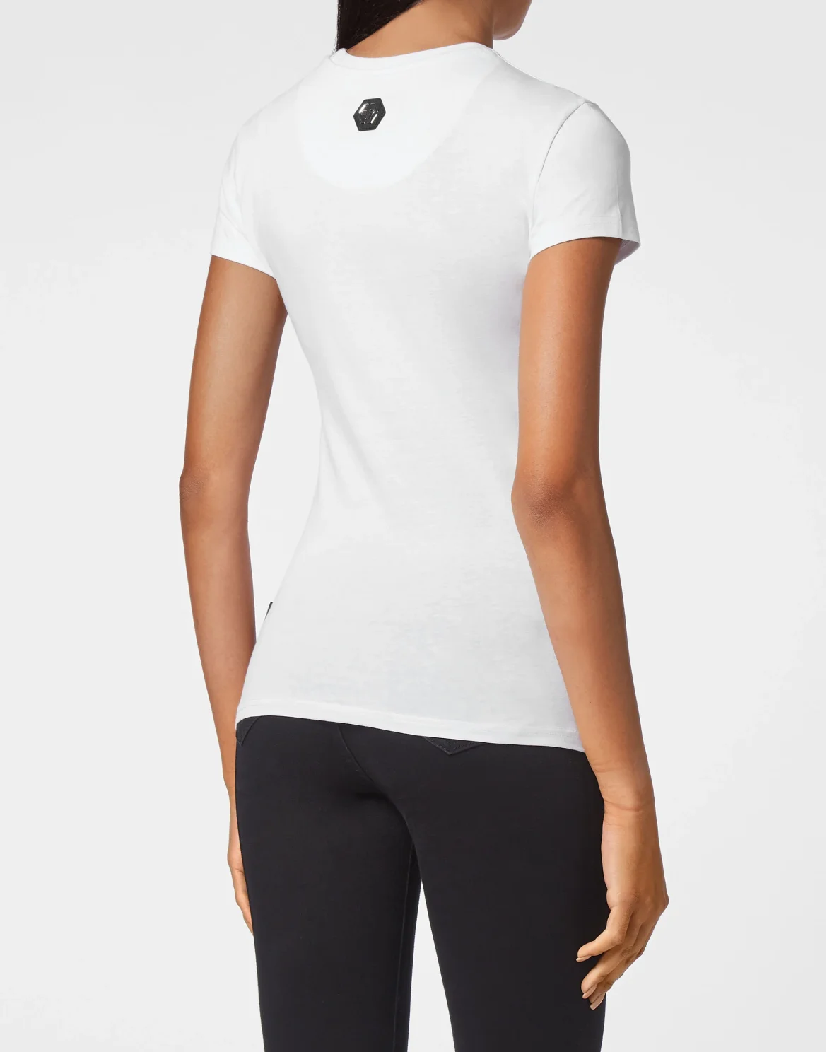 T-shirt Round Neck SS Sexy Pure Fit  with Crystals, цвет: Белый