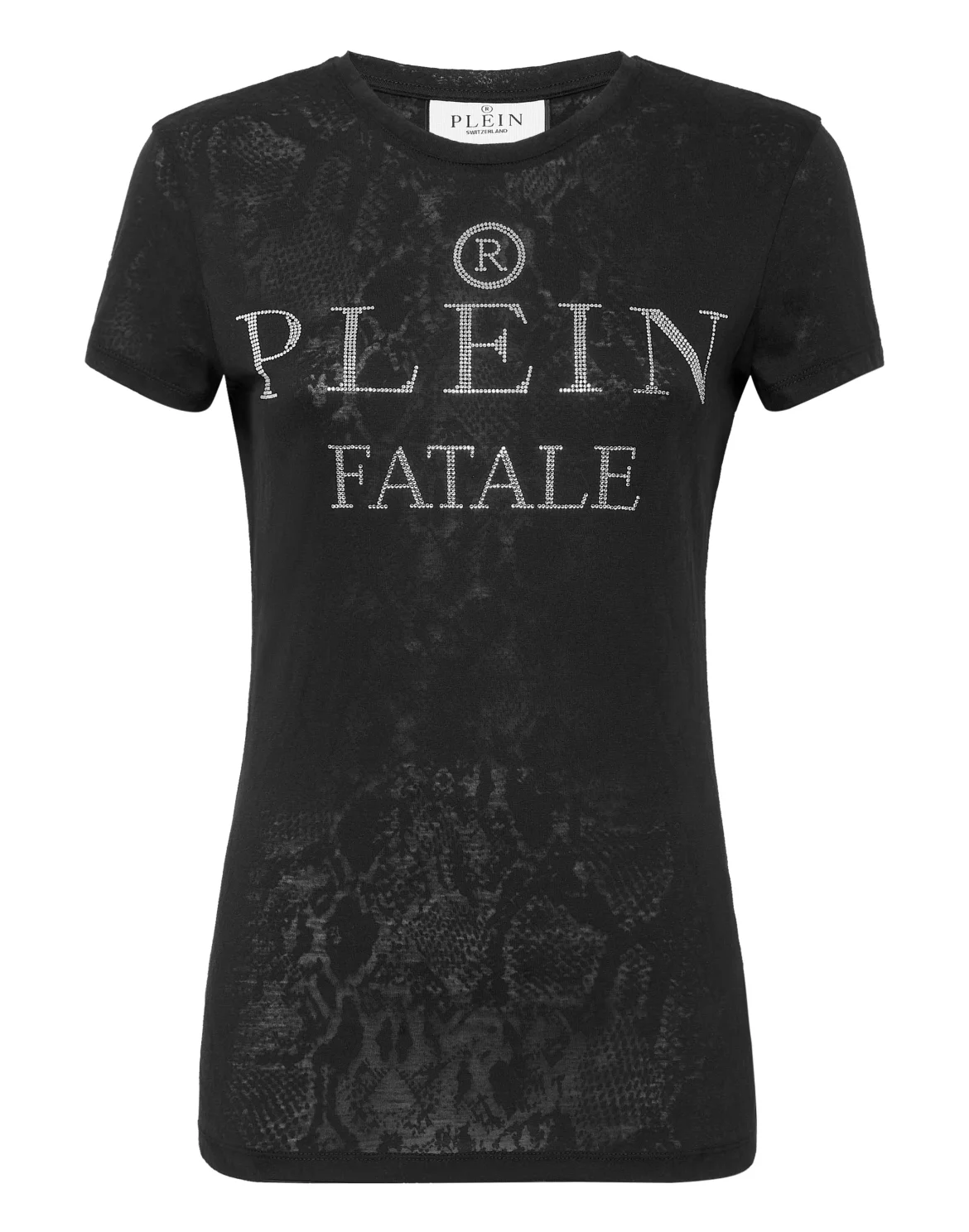 T-shirt Round Neck SS Sexy Pure Fit with Crystals, цвет: Черный
