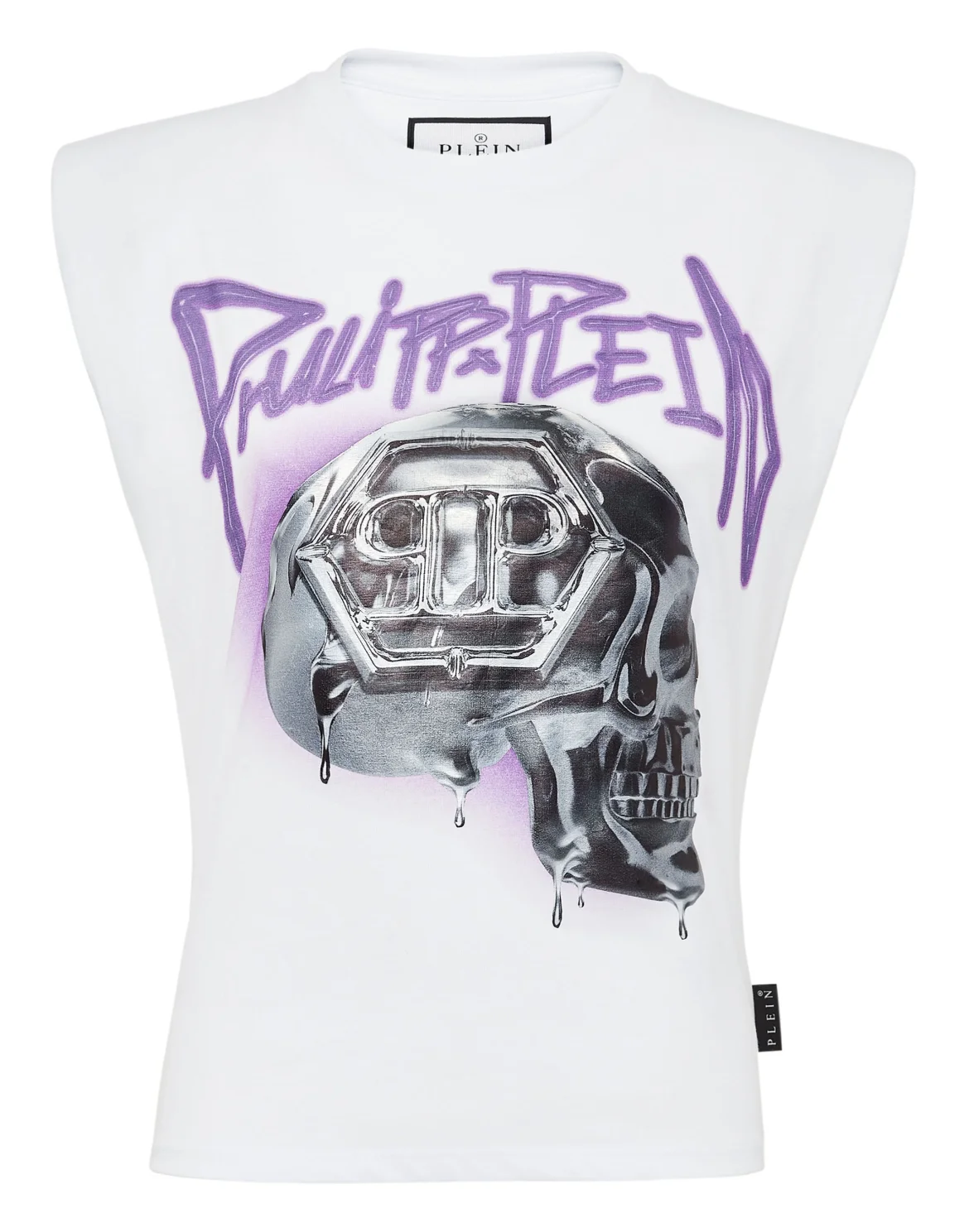Tank Top Padded Shoulder Skull, цвет: Белый
