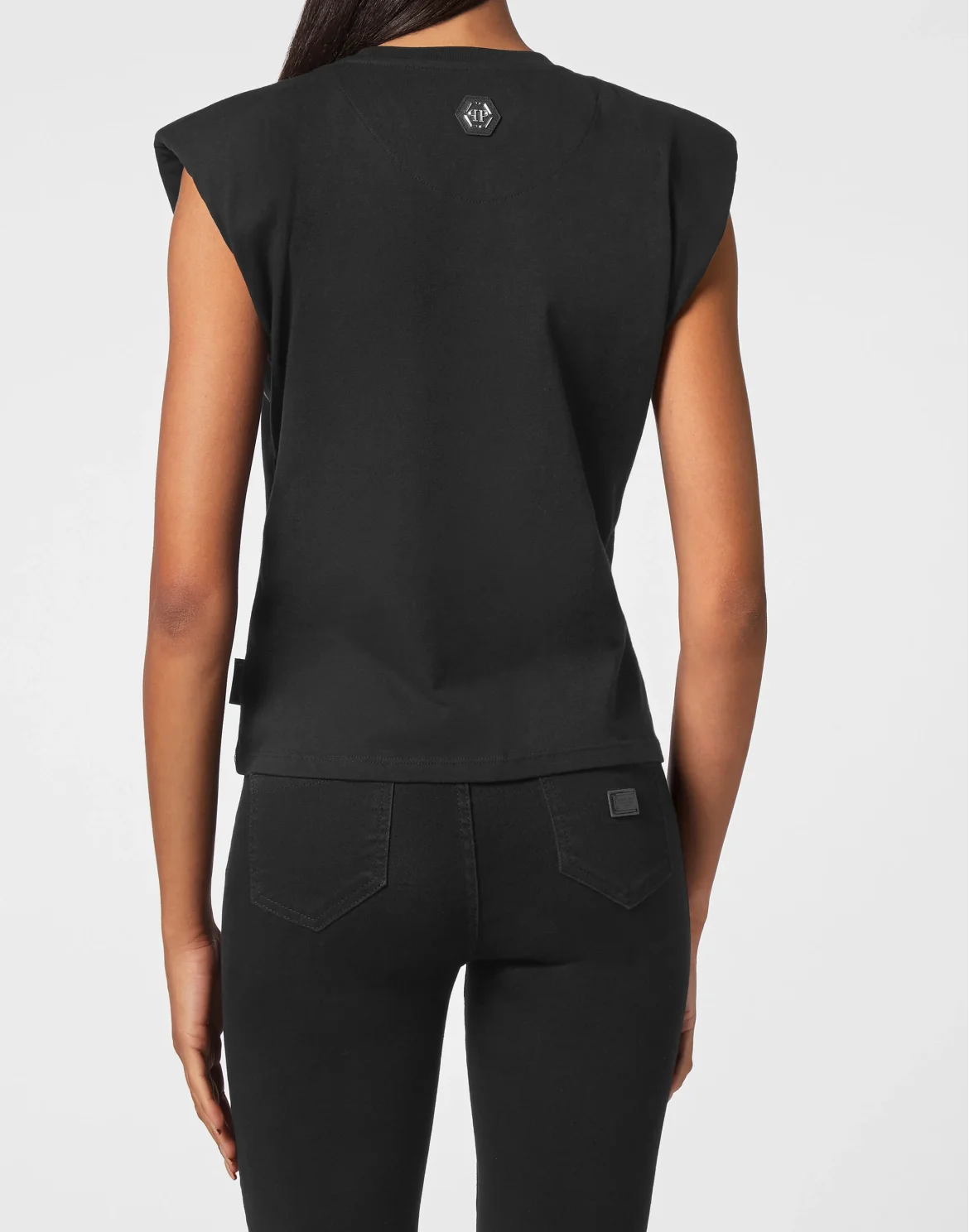 Tank Top Padded Shoulder Skull, цвет: Черный
