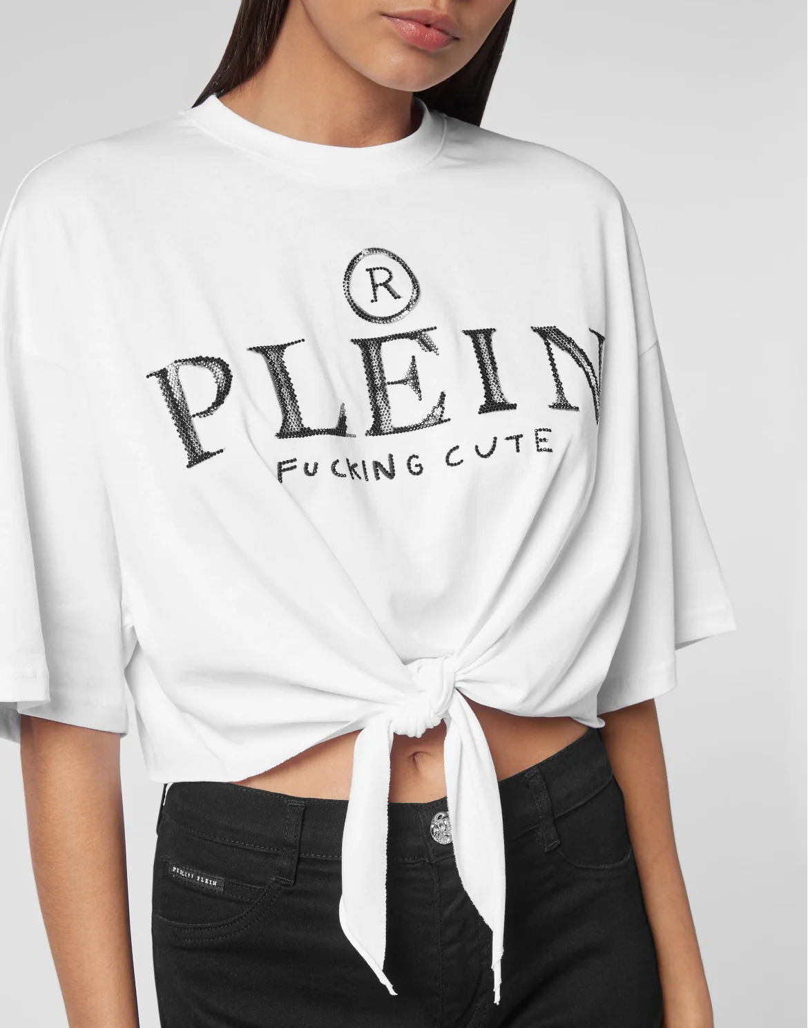 Street Crop Top SS with Crystals, цвет: Белый