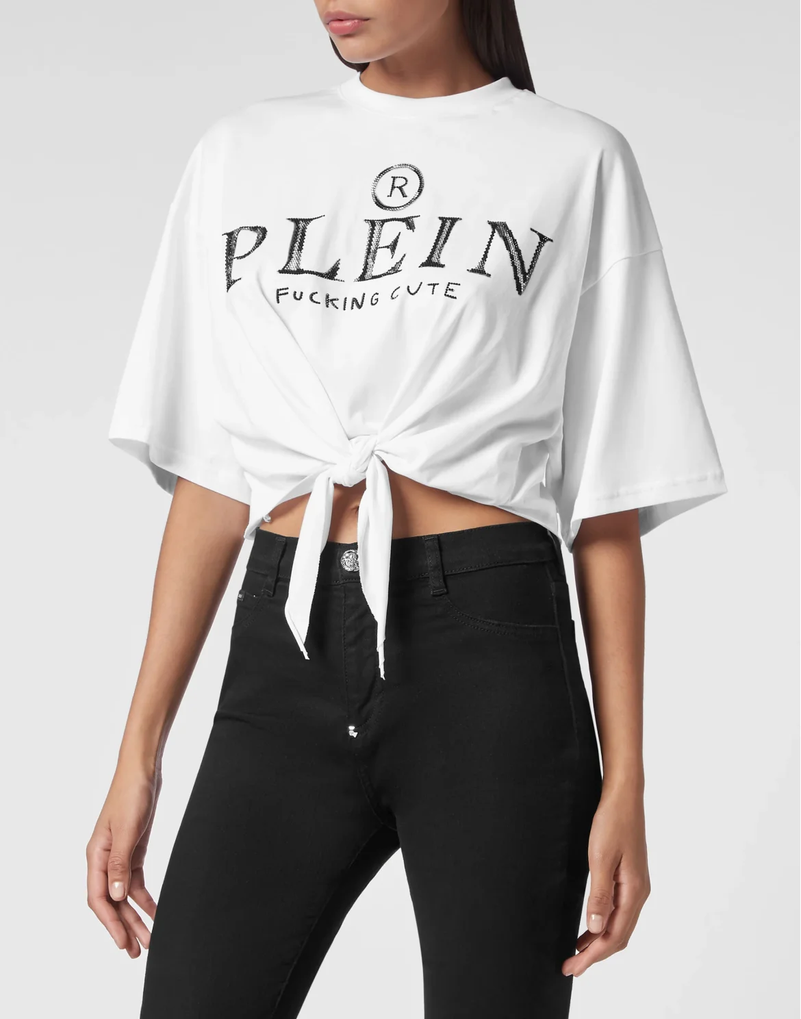 Street Crop Top SS with Crystals, цвет: Белый