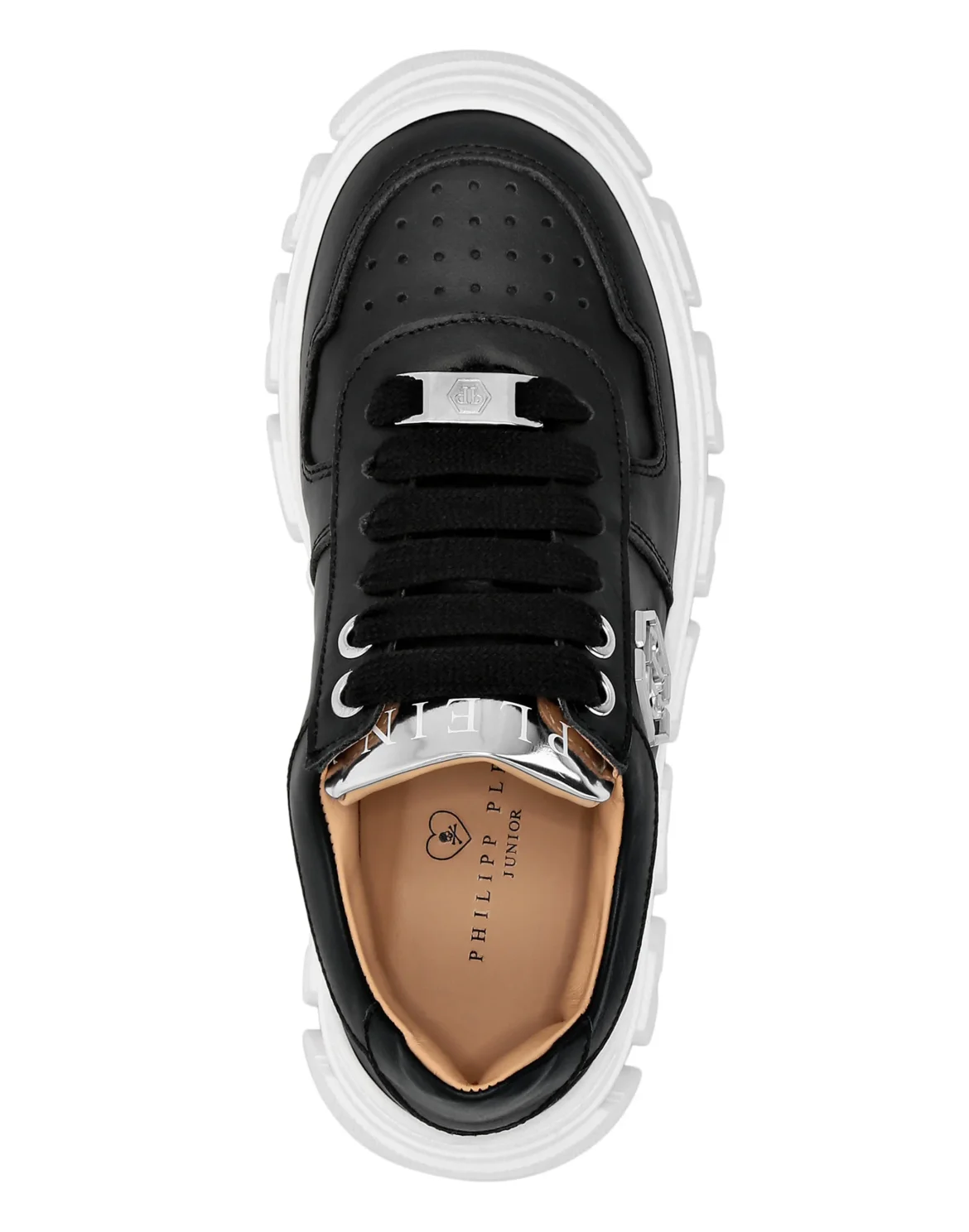 LEATHER LO-TOP SNEAKERS HEXAGON, цвет: Черный