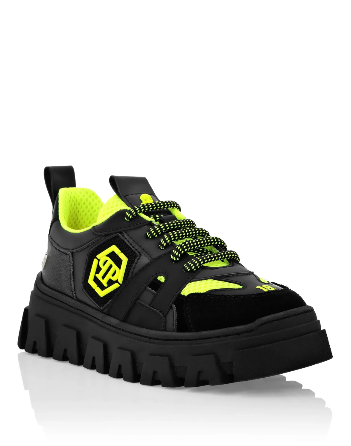 LO-TOP SNEAKERS MIX MATERIALS HEXAGON NEON, цвет: Желтый