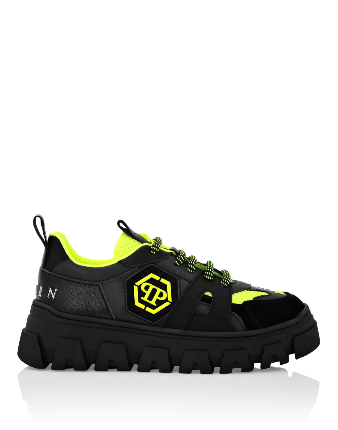 LO-TOP SNEAKERS MIX MATERIALS HEXAGON NEON, цвет: Желтый