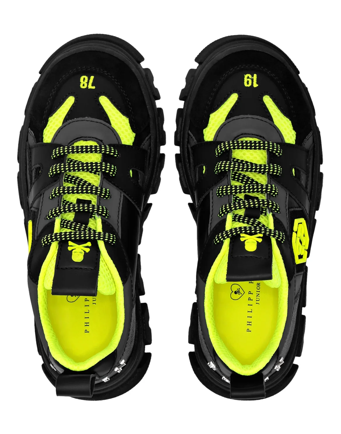 LO-TOP SNEAKERS MIX MATERIALS HEXAGON NEON, цвет: Желтый