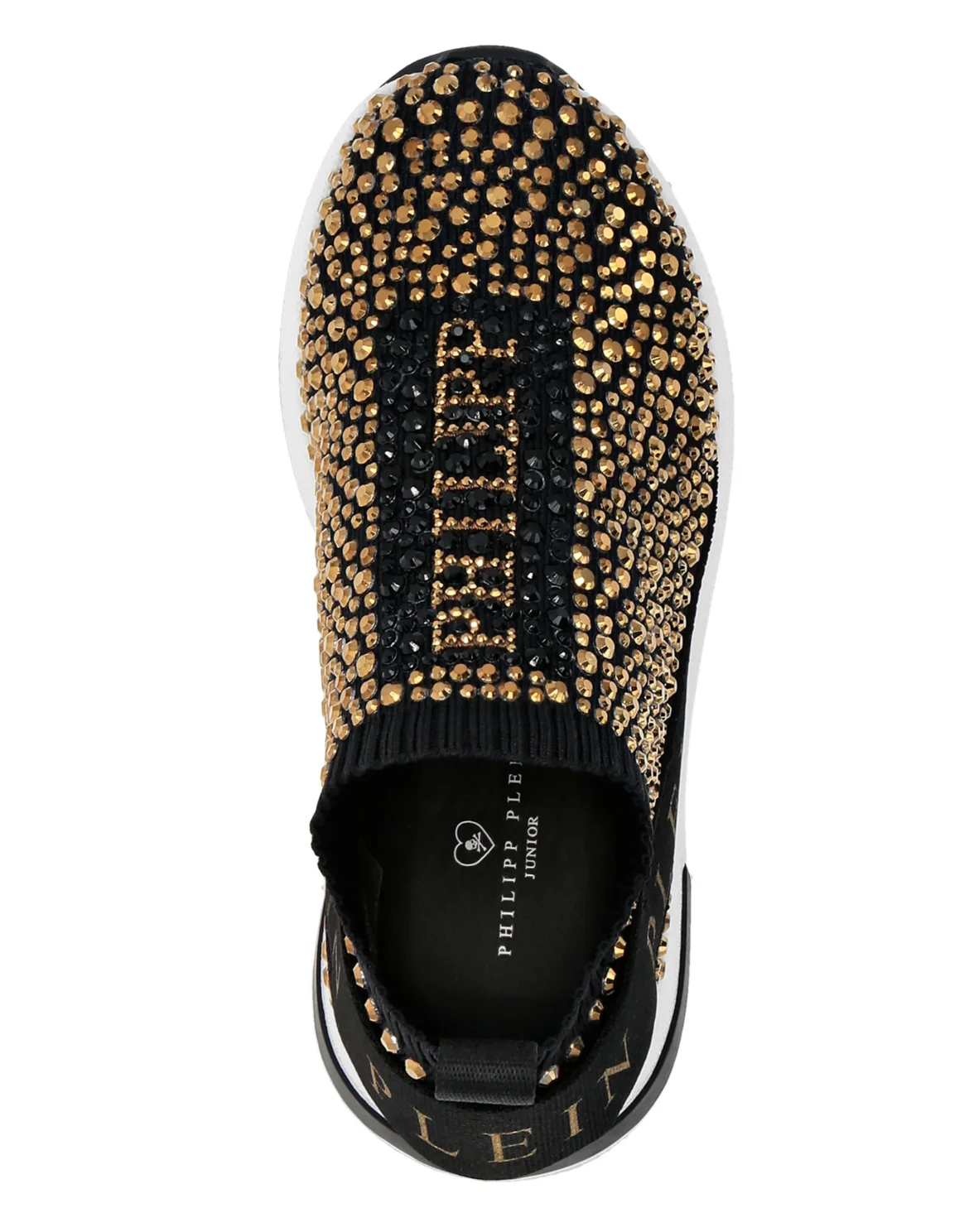 RUNNER SOCK SNEAKERS FULL RHINESTONES PLEIN, цвет: Черный