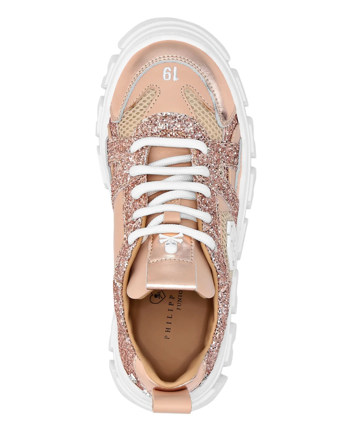 LO-TOP SNEAKERS MIX MATERIALS HEXAGON, цвет: Розовый