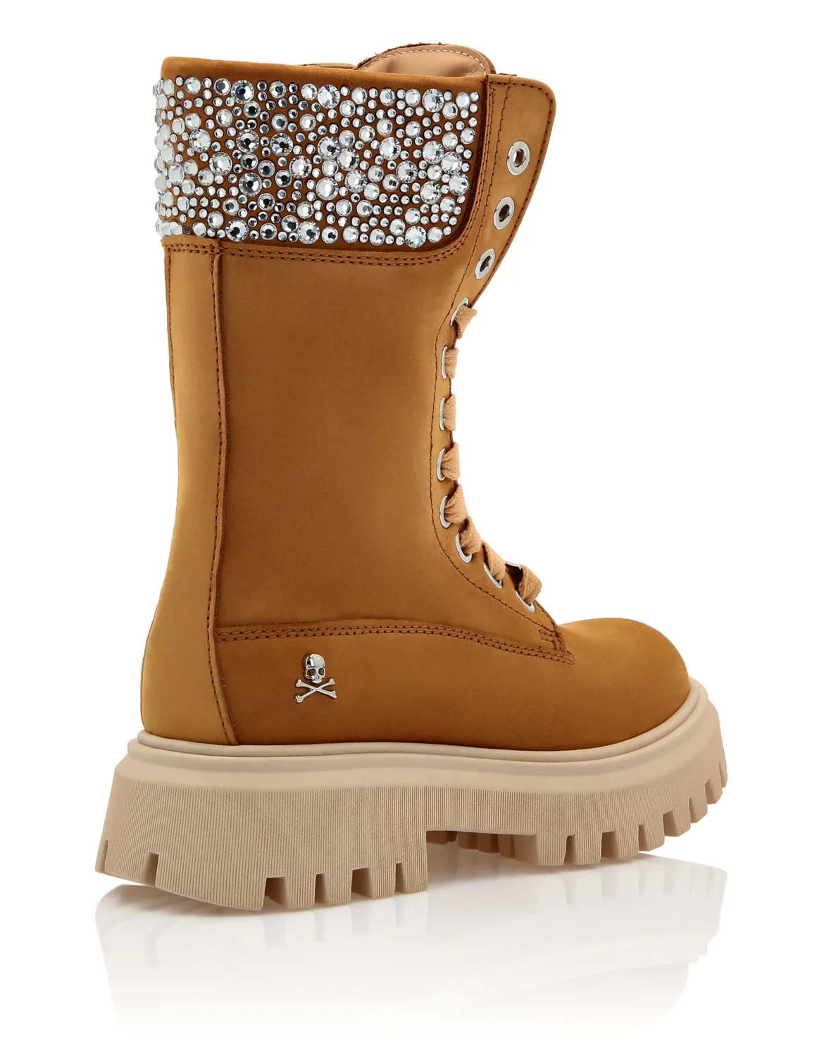 NABUK BOOTS RHINESTONE LACE UP, цвет: Коричневый