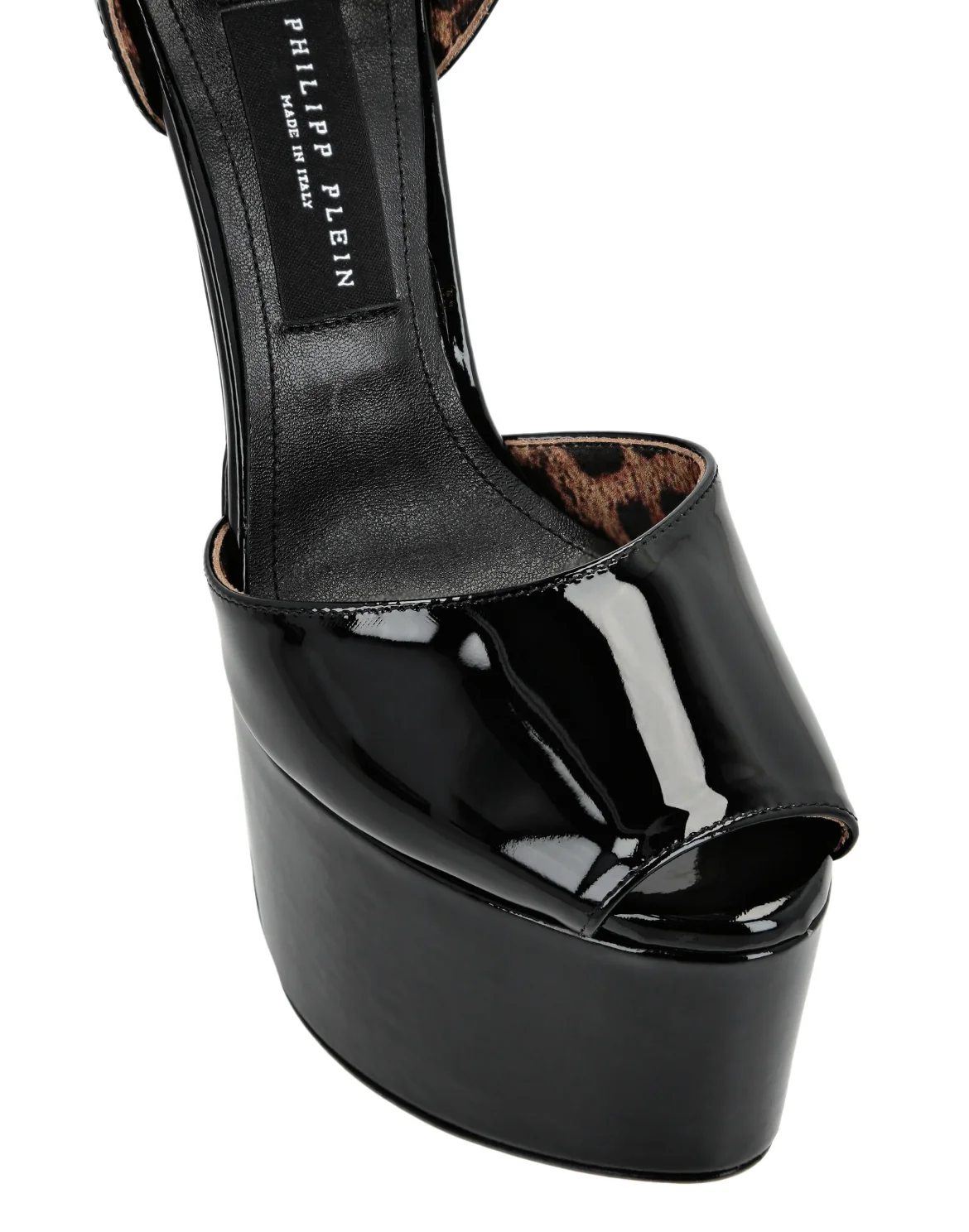 Patent Leather Platform Sandals, цвет: Черный