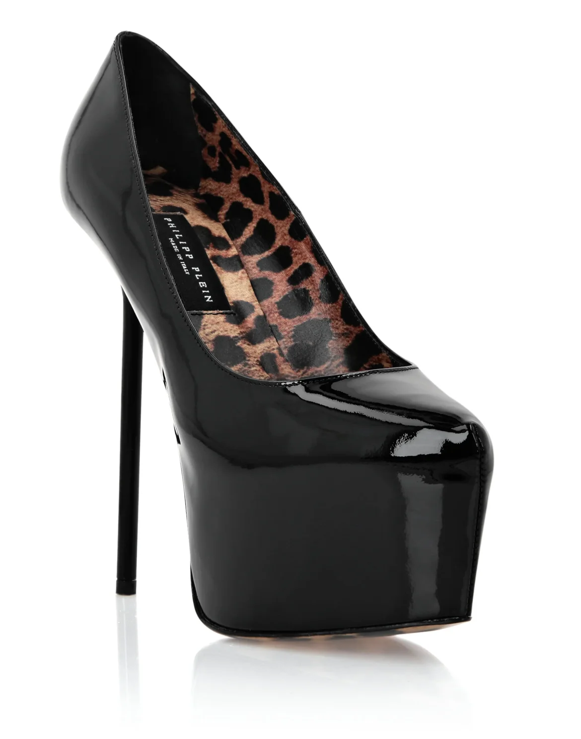 Patent Leather Platform Pumps, цвет: Черный