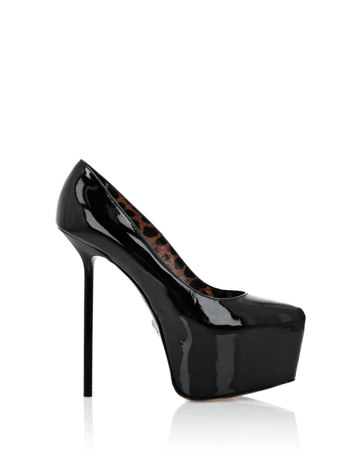 Patent Leather Platform Pumps, цвет: Черный
