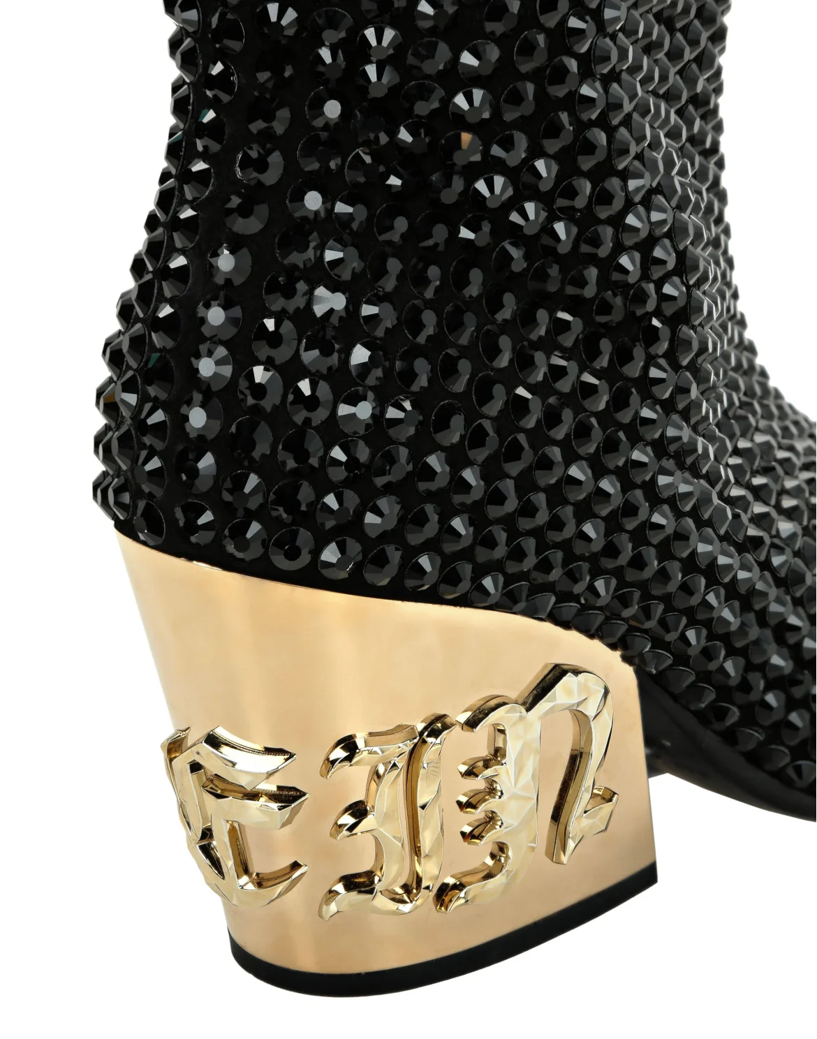 CowBoy Mid-Heel Boots  Gothic Plein with Crystals, цвет: Черный