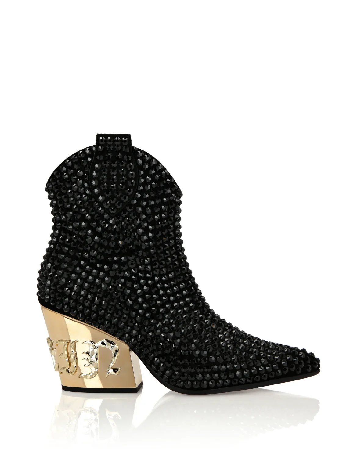 CowBoy Mid-Heel Boots  Gothic Plein with Crystals, цвет: Черный
