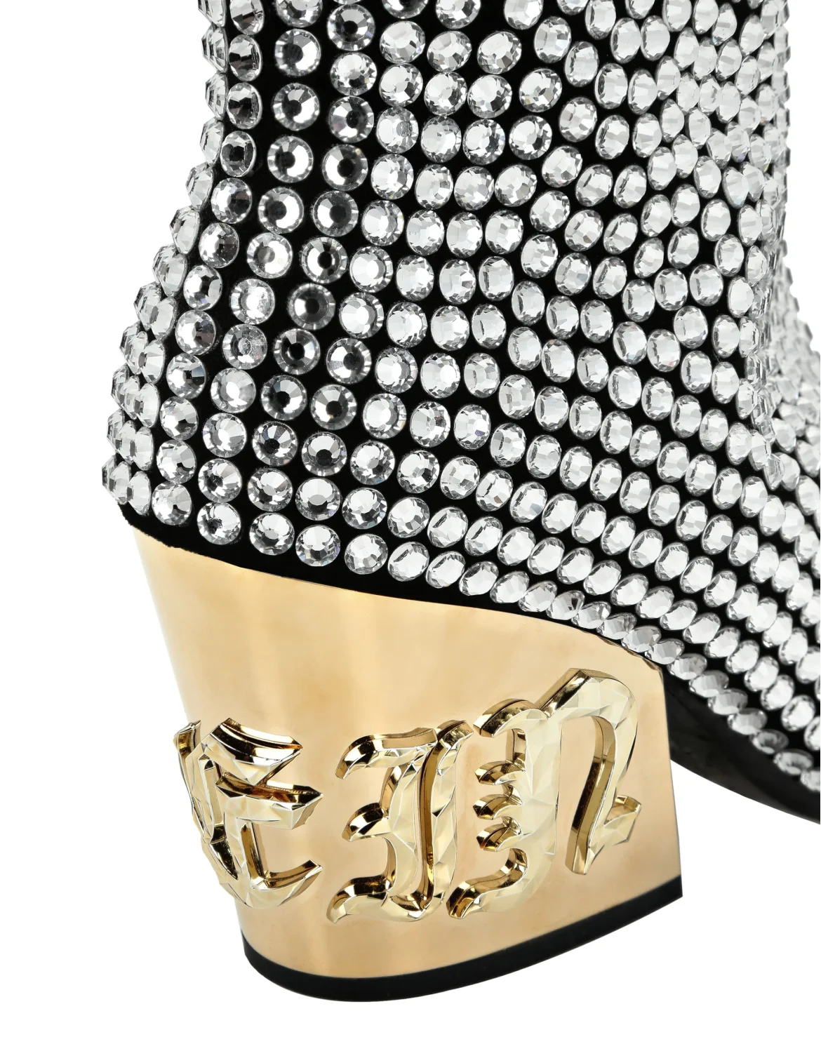 CowBoy Mid-Heel Boots  Gothic Plein with Crystals, цвет: Серебристый