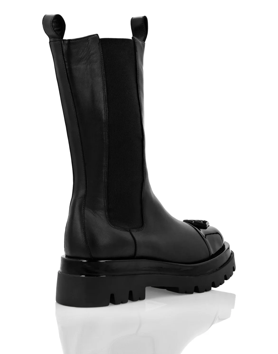 Mid Flat Boots Hexagon, цвет: Черный