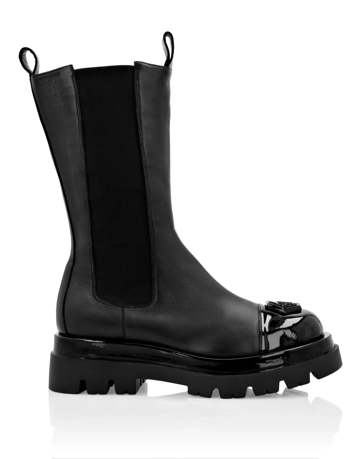 Mid Flat Boots Hexagon, цвет: Черный