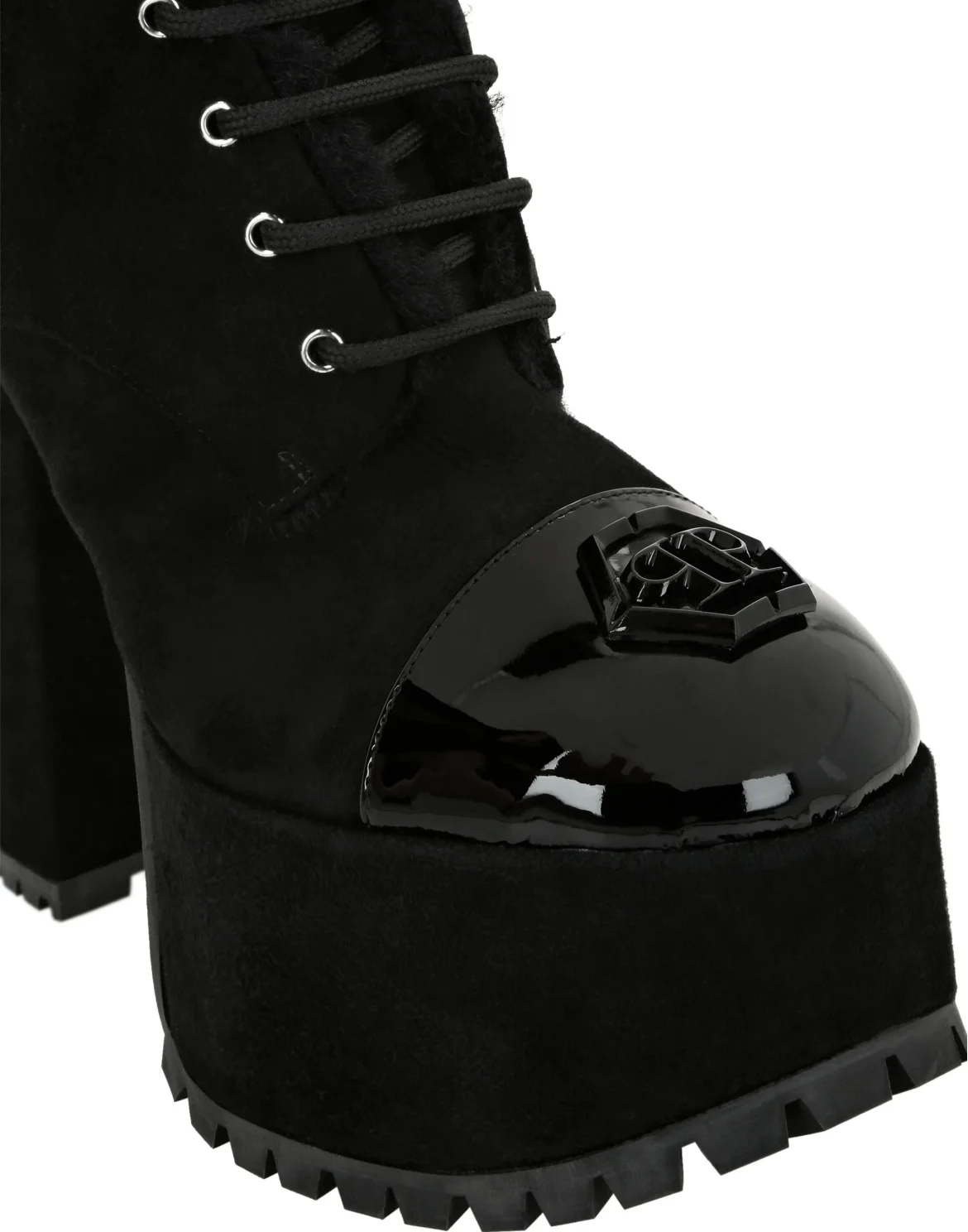 Heels Mid Flat Boots Hexagon, цвет: Черный