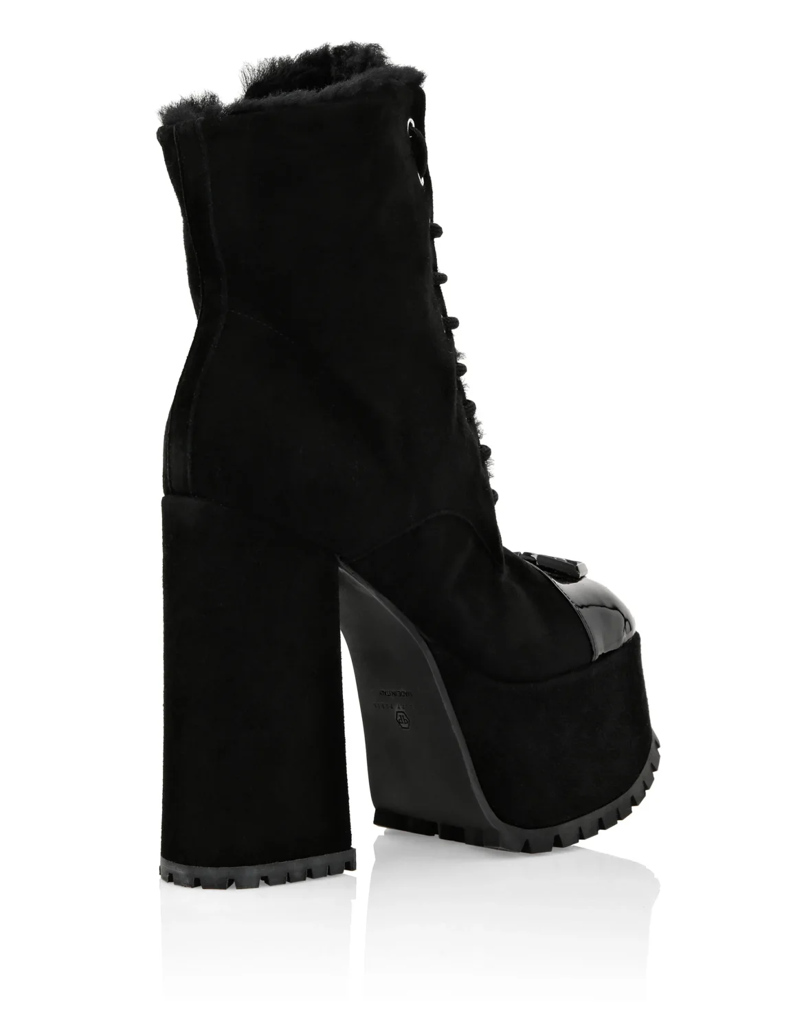 Heels Mid Flat Boots Hexagon, цвет: Черный
