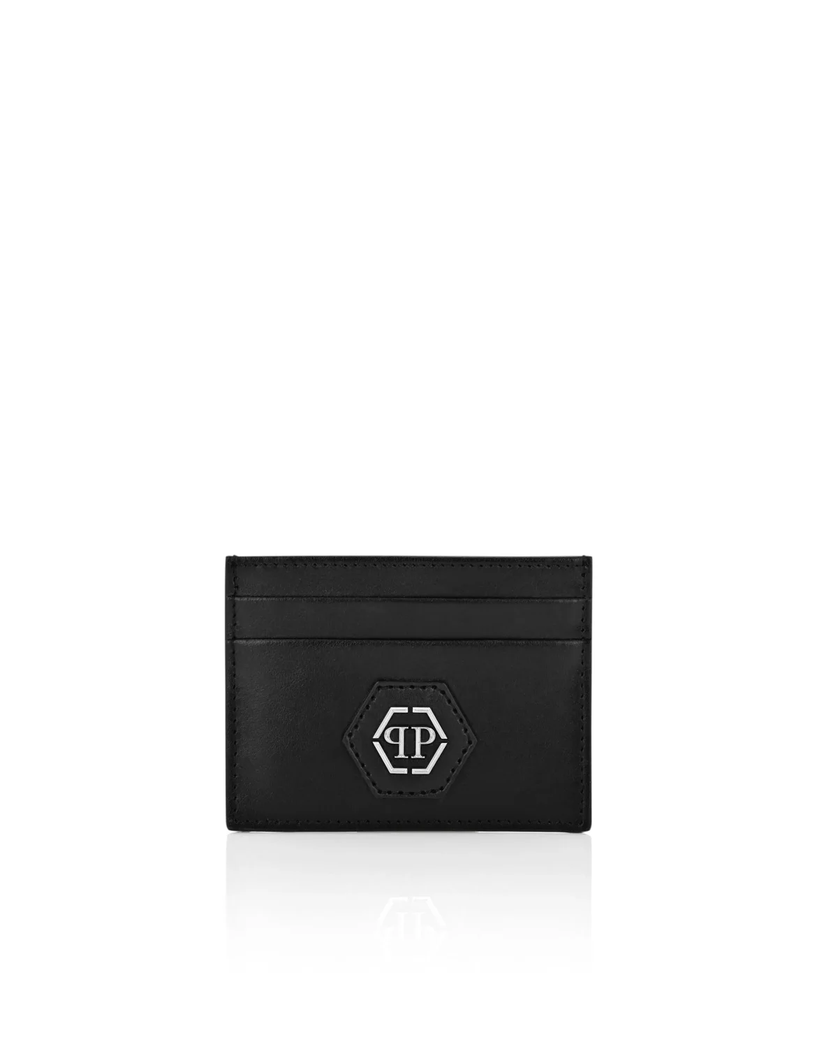 Leather Credit Cards Holder Hexagon, цвет: Черный